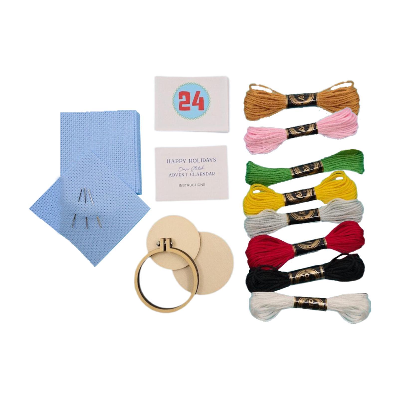 Embroidery Xmas Decorations - Christmas Advent Calendar,Xmas Stitch Kit,DIY Craft,Hand