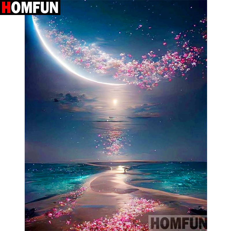 Embroidery Cross Stitch Patterns - HOMFUN 5D Diamond Pattern Rhinestone Needlework