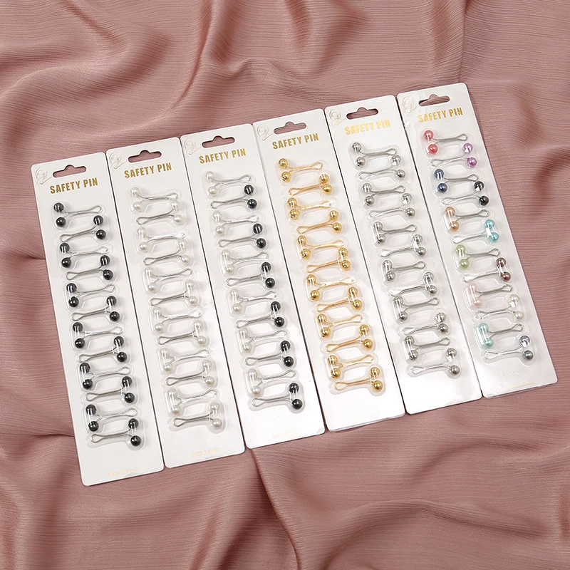 Embroidery Eyebrow - 12pcs/Bag Muslim Hijab Pins Scarf Fashion