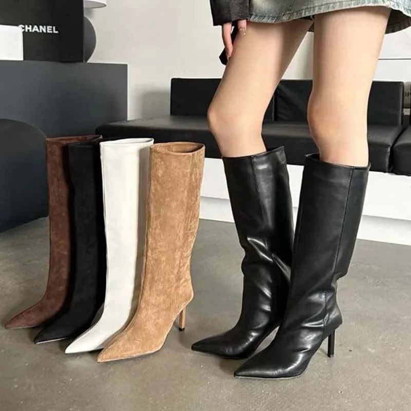Embroidery Design Free - Luxury Women Long Boots Fashion Suede