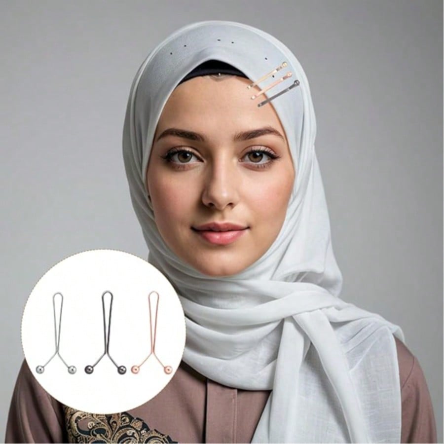Embroidery Eyebrow - 12pcs Women's Scarf Clips Hijab Pins