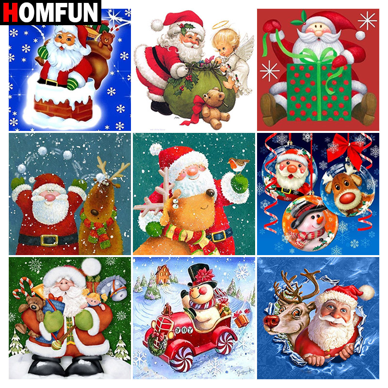 Embroidery Cross Stitch Patterns - HOMFUN Diamond Painting Full Square/Round Diamond