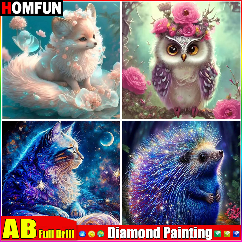 Embroidery Cross Stitch Patterns - HOMFUN AB Full Diamond Embroidery 