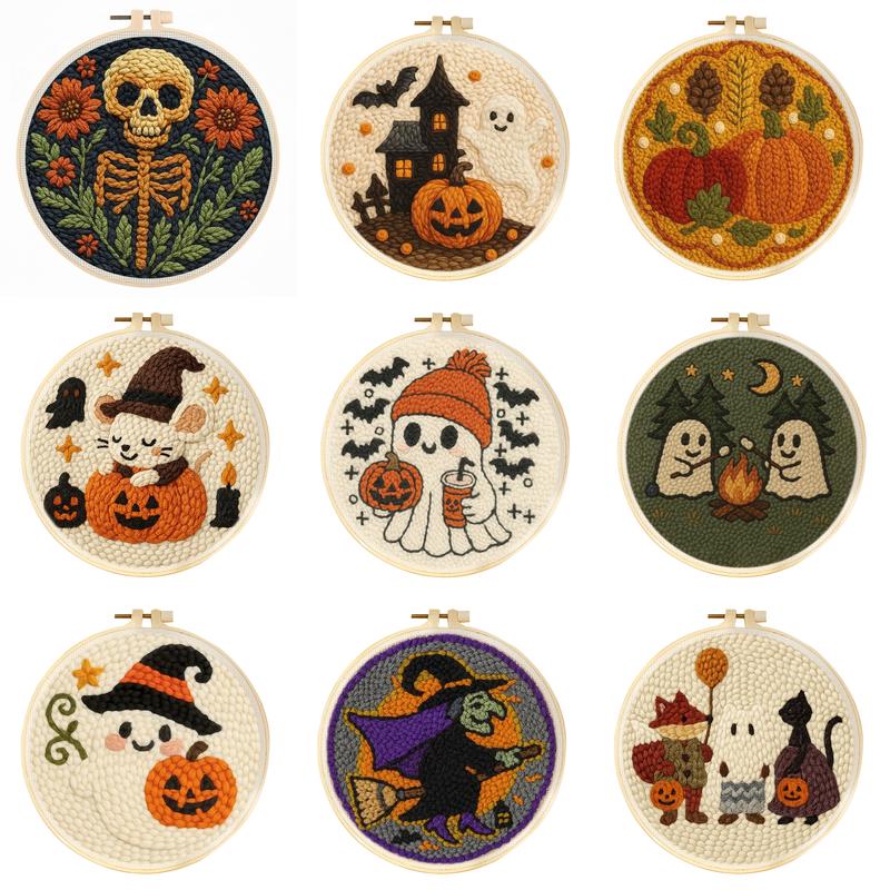 Punch Needle Handle - Punch Needle Kit Ghost Pumpkin Creative