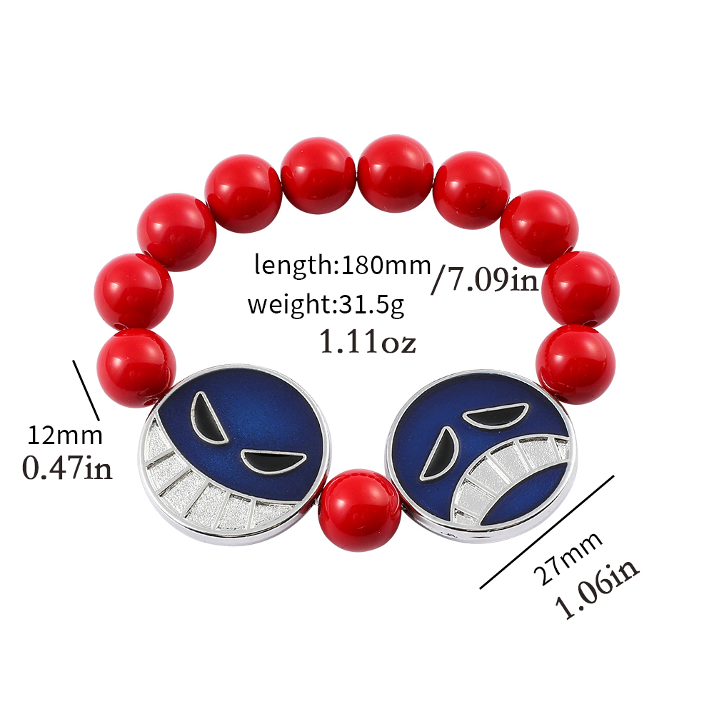 Anime Red Beads Face Bracelet  - Embroidery Illustration 评论和价格