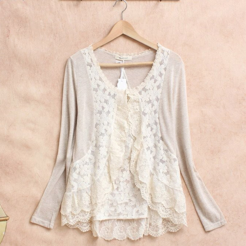 Spring Mori Girl Sweet Shirt W - Embroidery Jersey 评论和价格