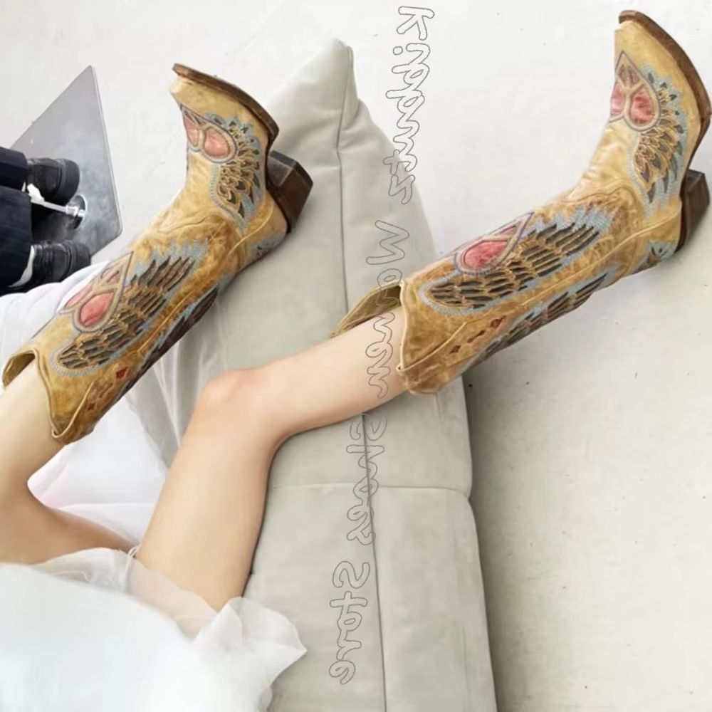 Embroidered Cowboy Western Boo - Embroidery Shoes 评论和价格