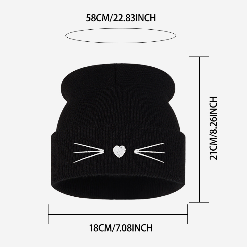 Cute Cat Whiskers Heart Embroi - Embroidery Xmas Decorations 评论和价格