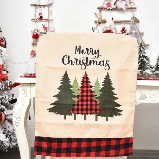 4/6/8pcs Christmas Chair Cover - Embroidery Xmas Decorations 评论和价格