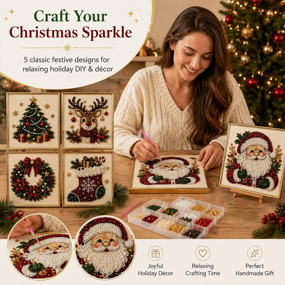 Christmas Santa Claus Pearl Ar - Embroidery Art 评论和价格