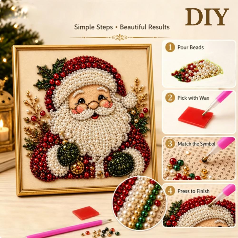 Christmas Santa Claus Pearl Ar - Embroidery Art 评论和价格