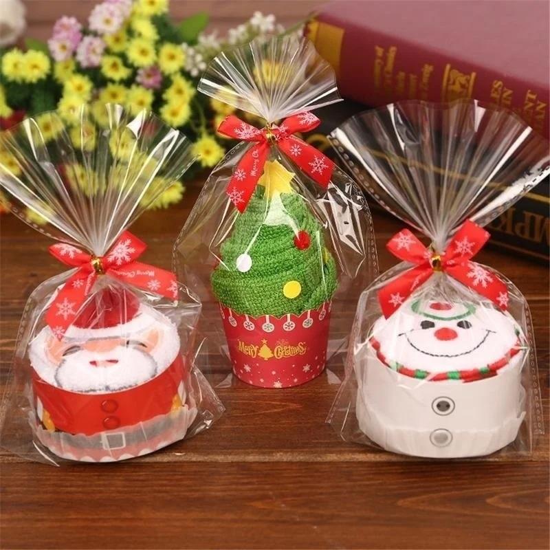 Christmas Towels 30*30cm Cute  - Embroidery Xmas Decorations 评论和价格
