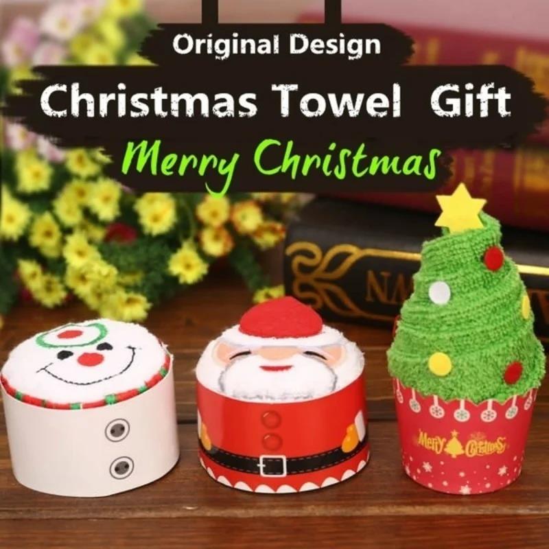 Christmas Towels 30*30cm Cute  - Embroidery Xmas Decorations 评论和价格