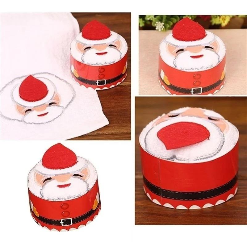 Christmas Towels 30*30cm Cute  - Embroidery Xmas Decorations 评论和价格