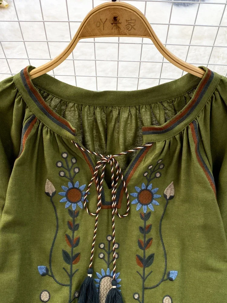 Women Spring Blouse Ethnic Sty - Embroidery Class 评论和价格
