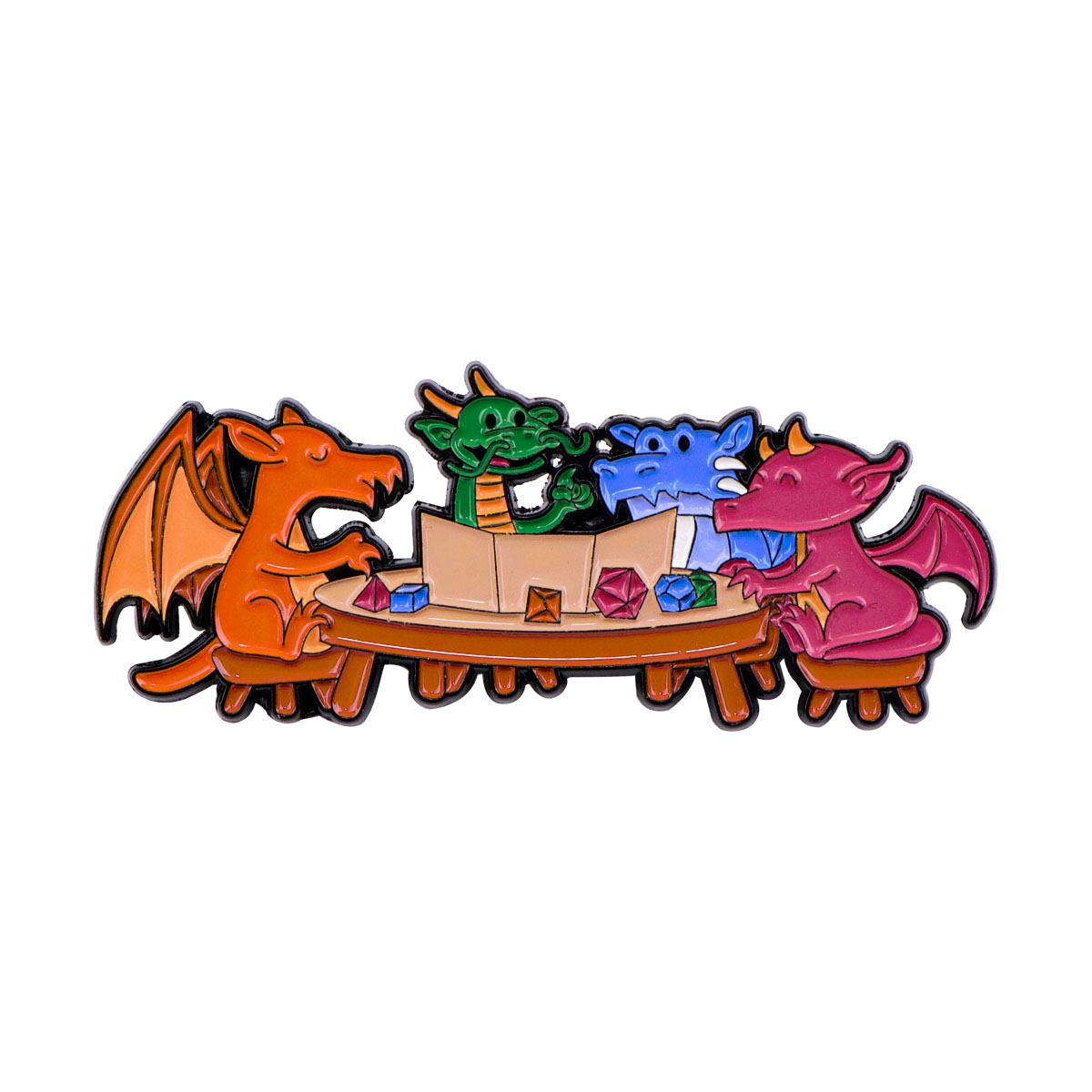 Game Dice Enamel Pin Dragon Ba - Embroidery Illustration 评论和价格