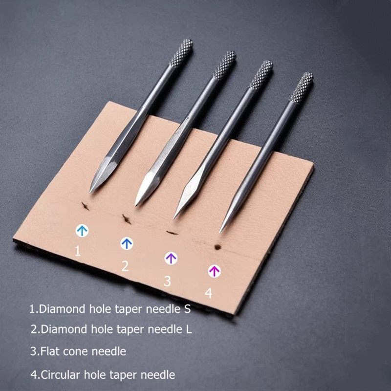 4-in-1 Leather Punch Awl Set w - Punch Needle Handle 评论和价格