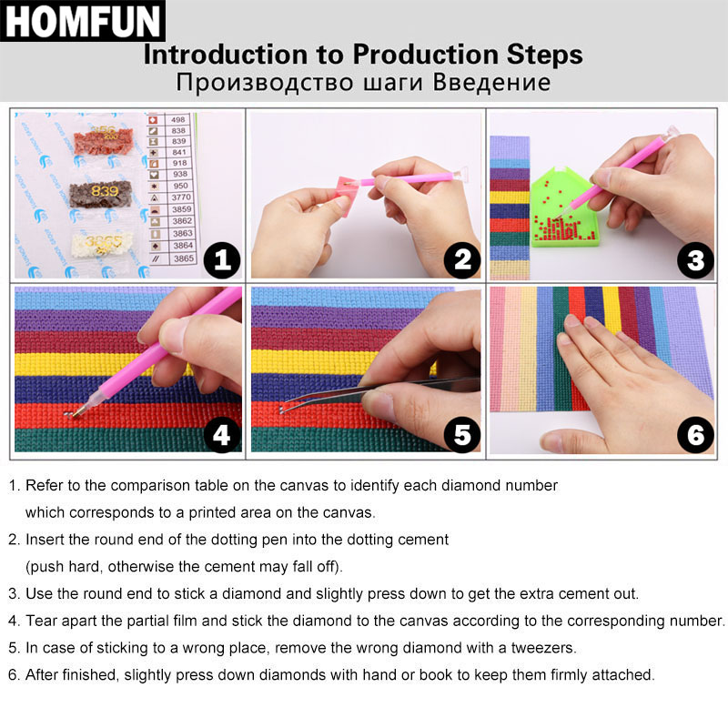 HOMFUN Full Diamond Embroidery - Embroidery Cross Stitch Patterns 评论和价格