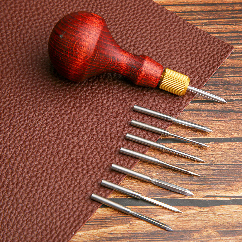 1Set DIY Leather Punch Awl Woo - Punch Needle Handle 评论和价格