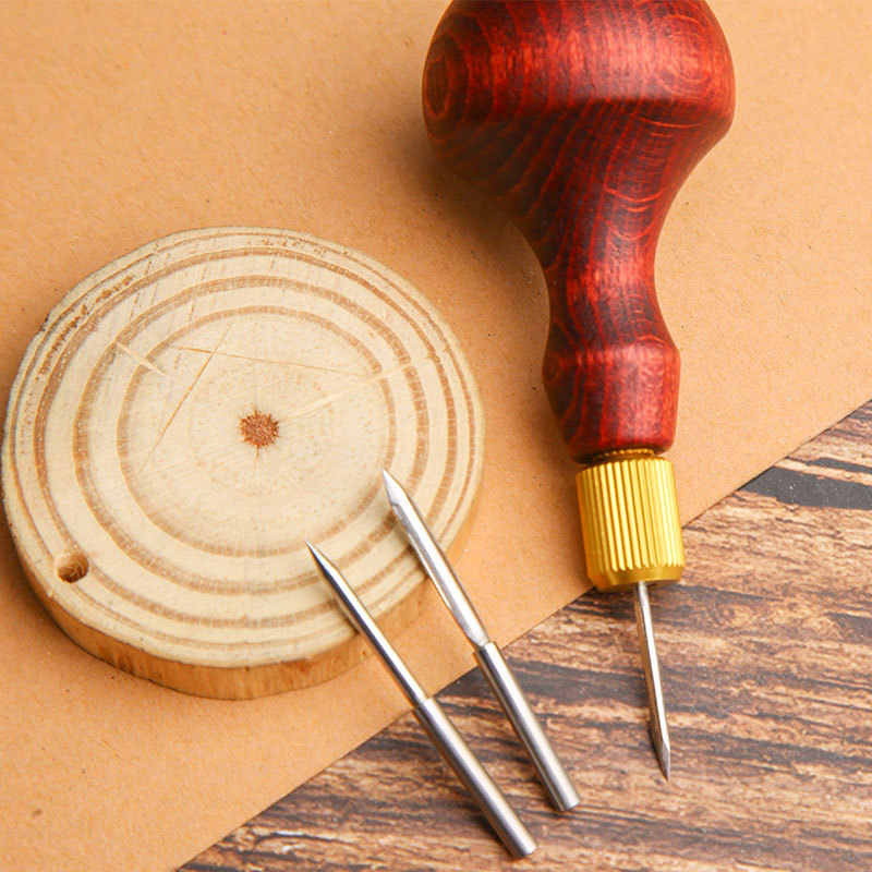 1Set DIY Leather Punch Awl Woo - Punch Needle Handle 评论和价格