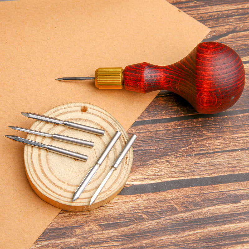 1Set DIY Leather Punch Awl Woo - Punch Needle Handle 评论和价格