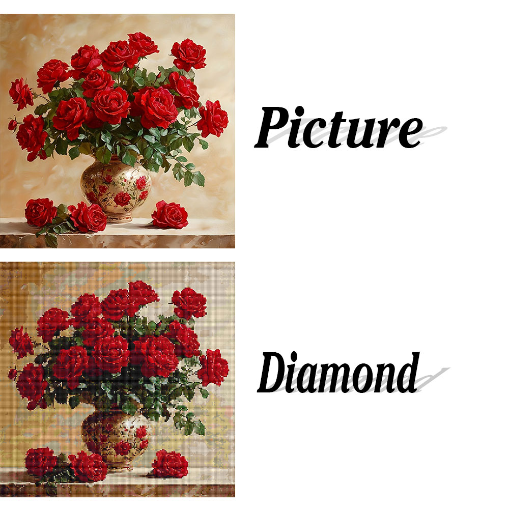 Rose Diamond Painting Full Squ - Embroidery Uae 评论和价格