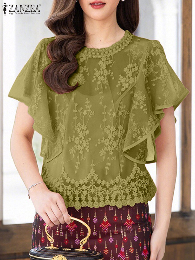 ZANZEA Women Embroidery Blouse - Embroidery Jersey 评论和价格