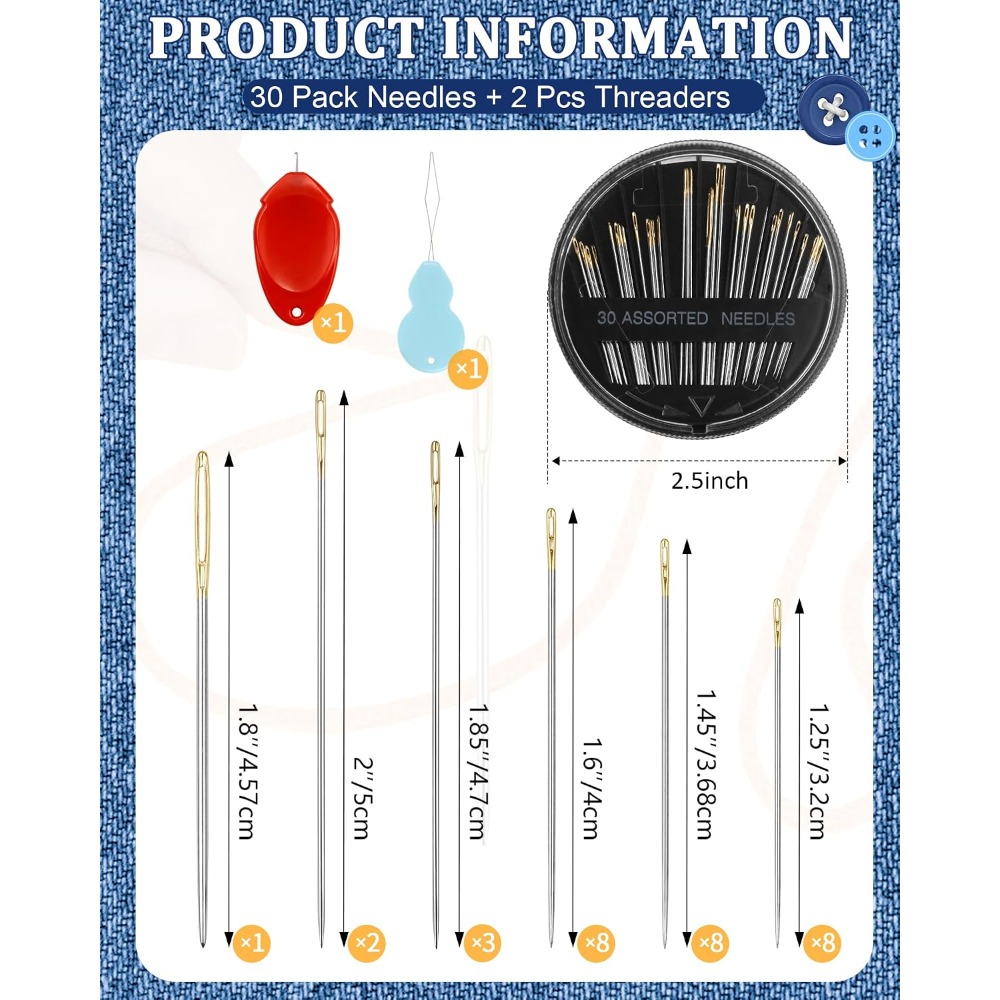 30-Count Steel Hand Sewing Nee - Embroidery Art 评论和价格