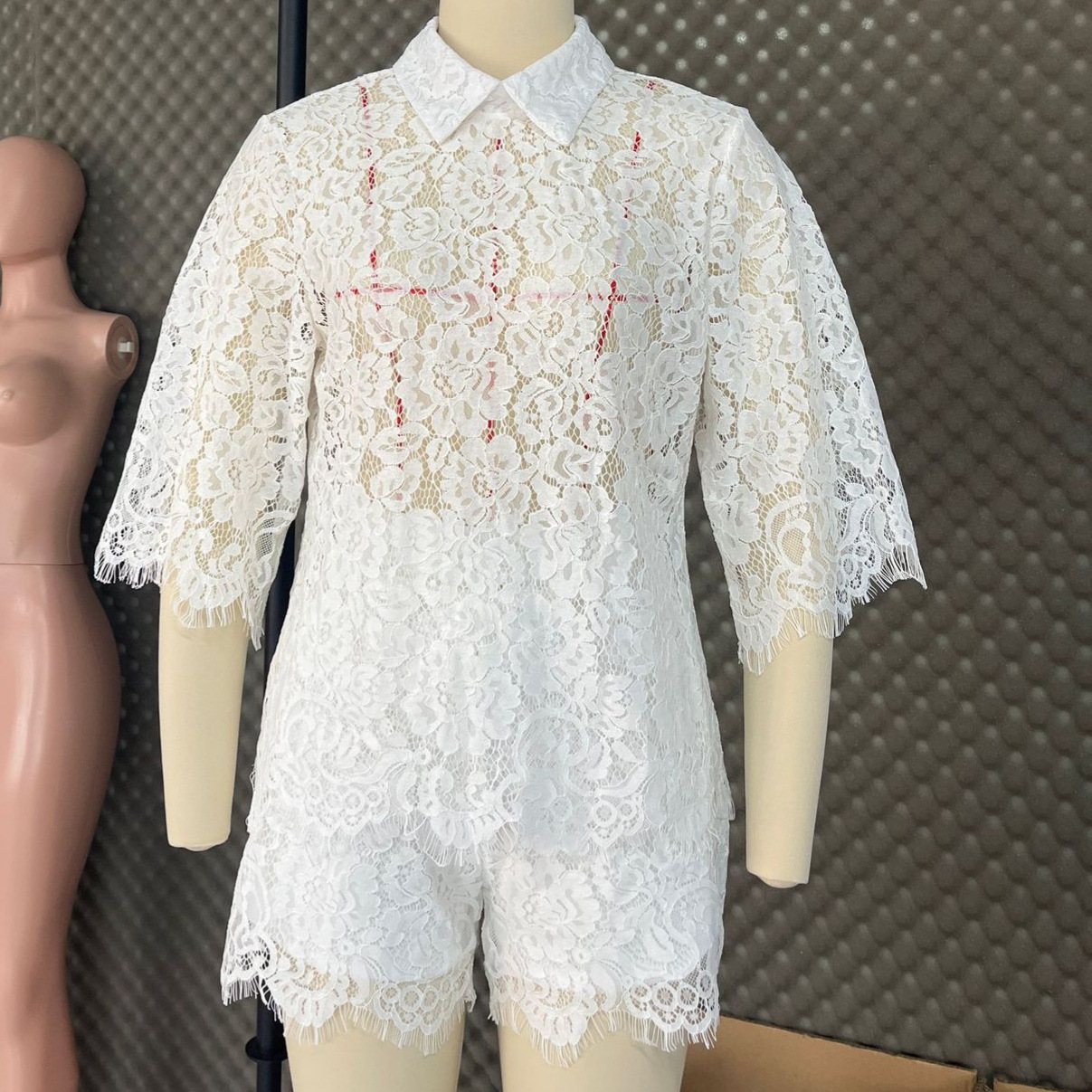 Sexy Lace Embroidery Shorts Su - Embroidery Class 评论和价格