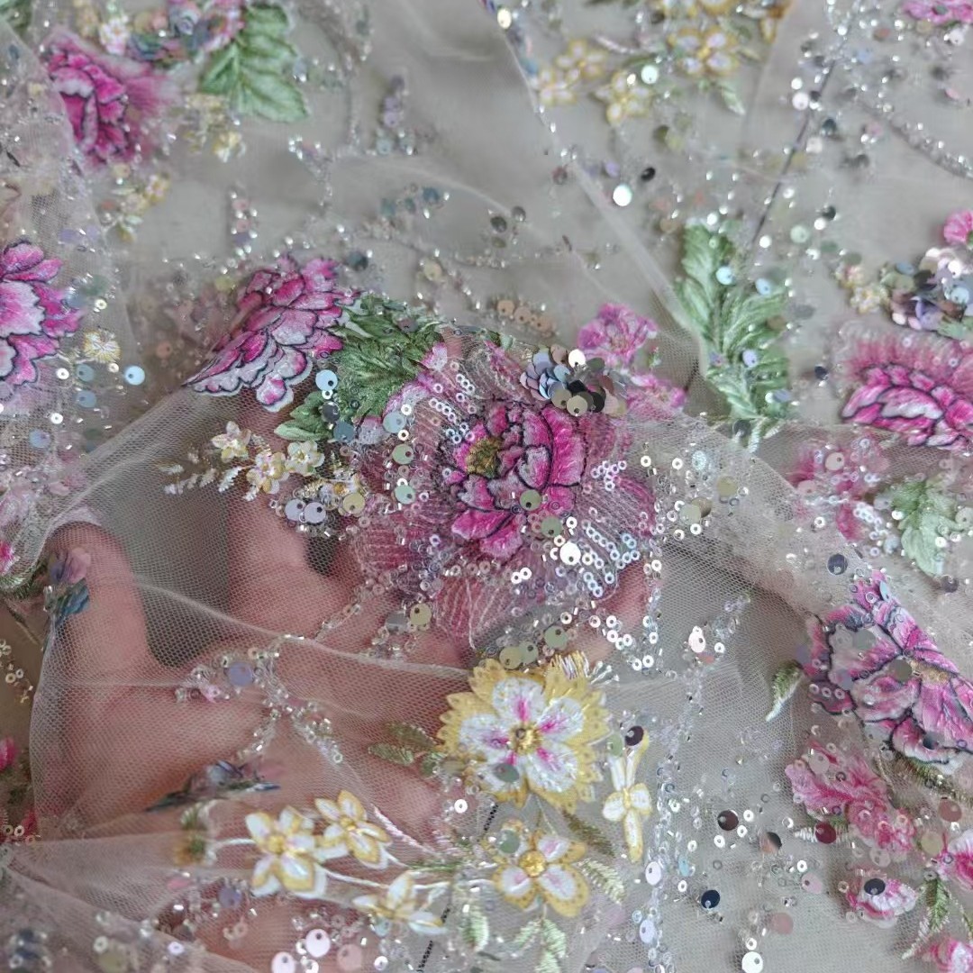 1M 120Cm Wide Luxury Beaded La - Embroidery Jersey 评论和价格