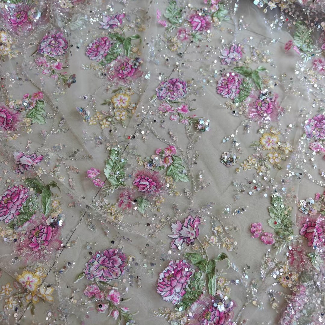 1M 120Cm Wide Luxury Beaded La - Embroidery Jersey 评论和价格