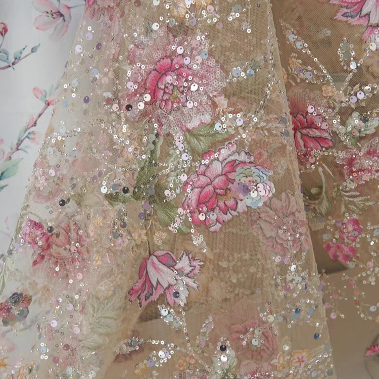 1M 120Cm Wide Luxury Beaded La - Embroidery Jersey 评论和价格