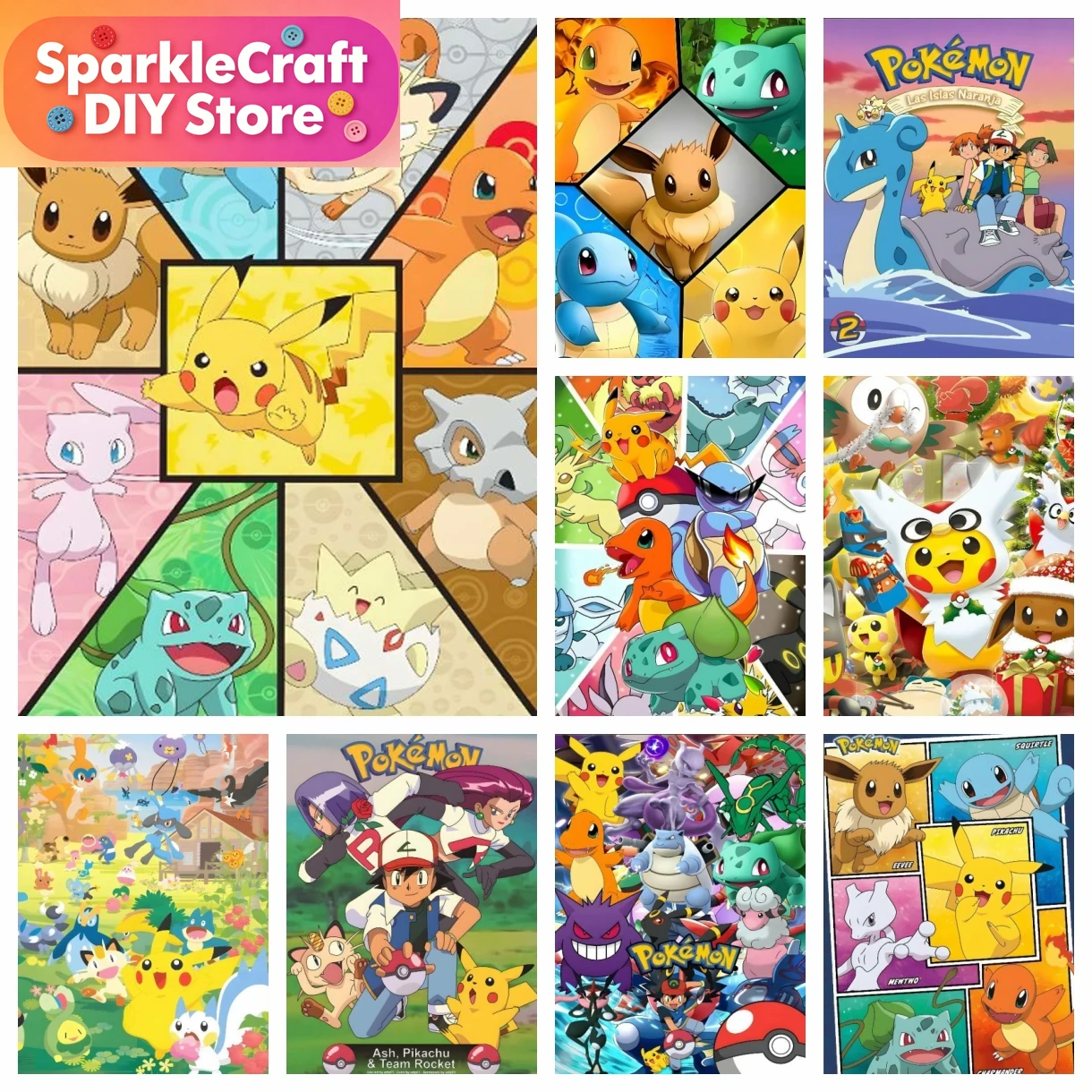 1pc frameless Cartoon Pokemon  - Embroidery H&M 评论和价格