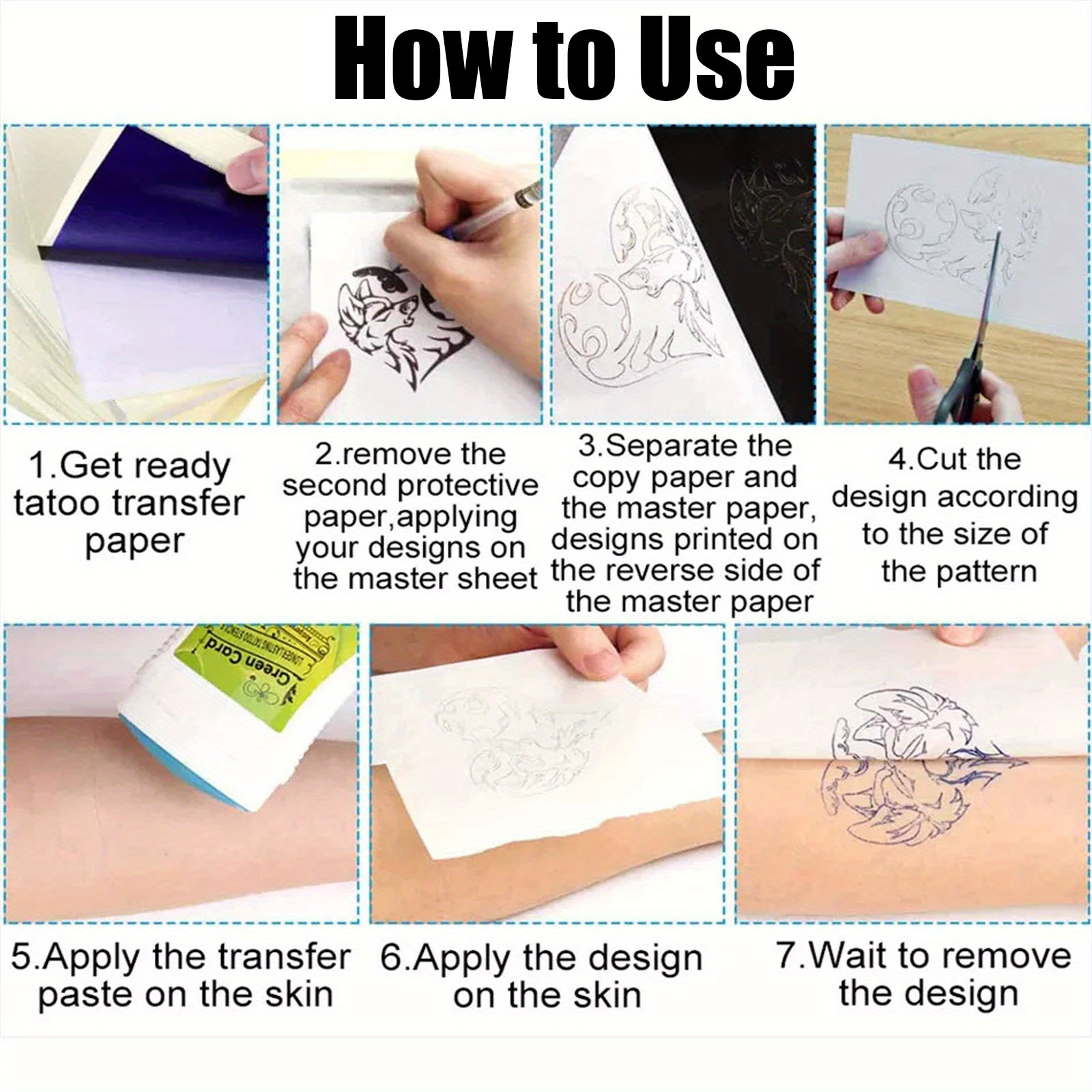 100PCS Professional Tattoo Tra - Transfer Paper Carbon 评论和价格