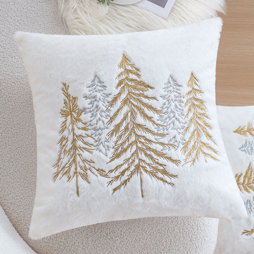 Christmas Faux Rabbit Fur Pill - Embroidery Xmas Decorations 评论和价格