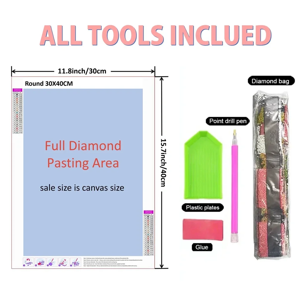 Frameless,5D DIY Diamond Paint - Embroidery Pattern 评论和价格