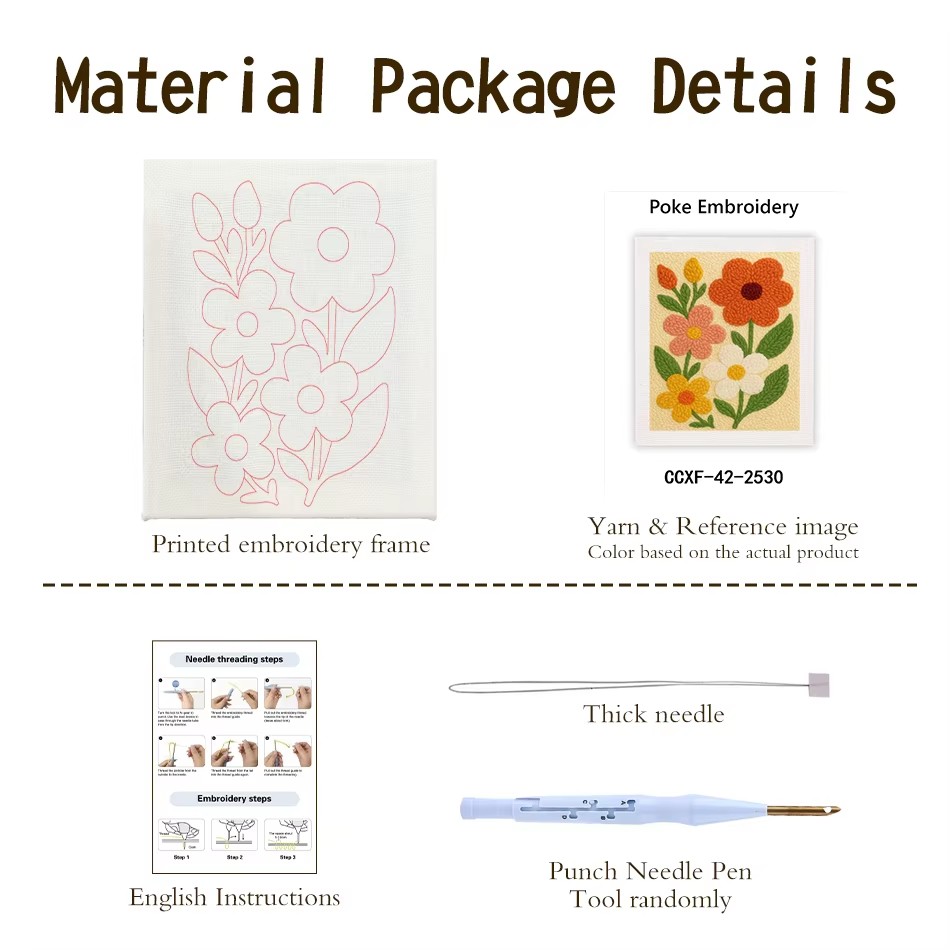Flower Bouquet punch needle em - Punch Needle Handle 评论和价格