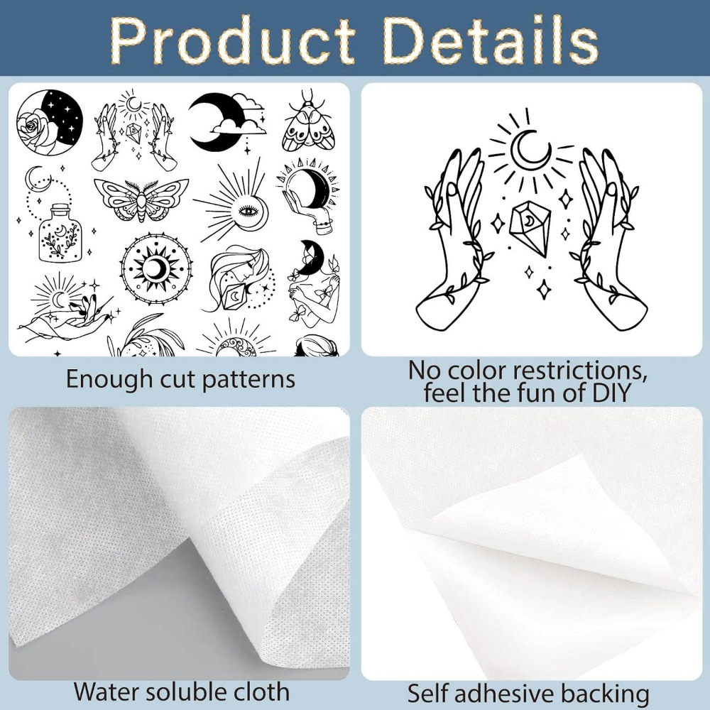 51Pcs Boho Moon Sun Water Solu - Embroidery Pattern 评论和价格